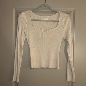 Abercrombie tan long sleeve sweater material shirt